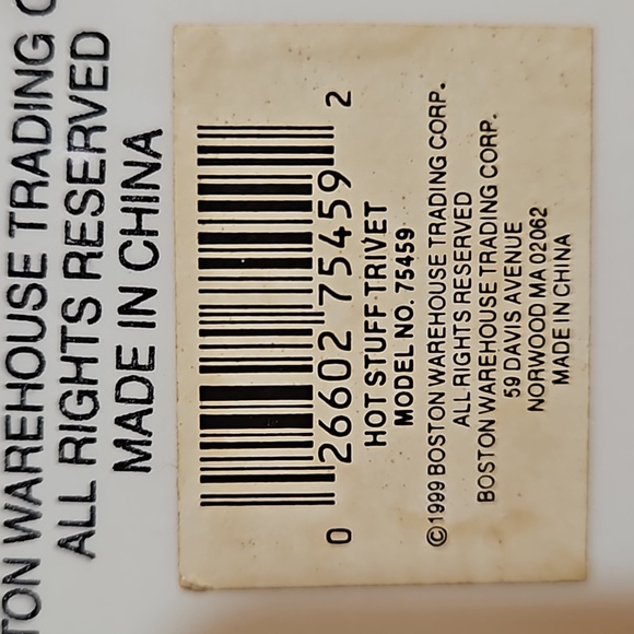 BOSTON WAREHOUSE This Weeks Menu Hot Stuff Ceramic Trivet Plaque-EC - Picture 4 of 5